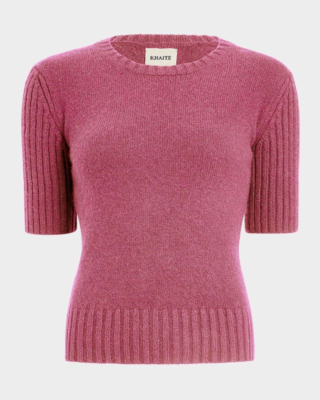 Mia Cashmere Short-Sleeve Sweater